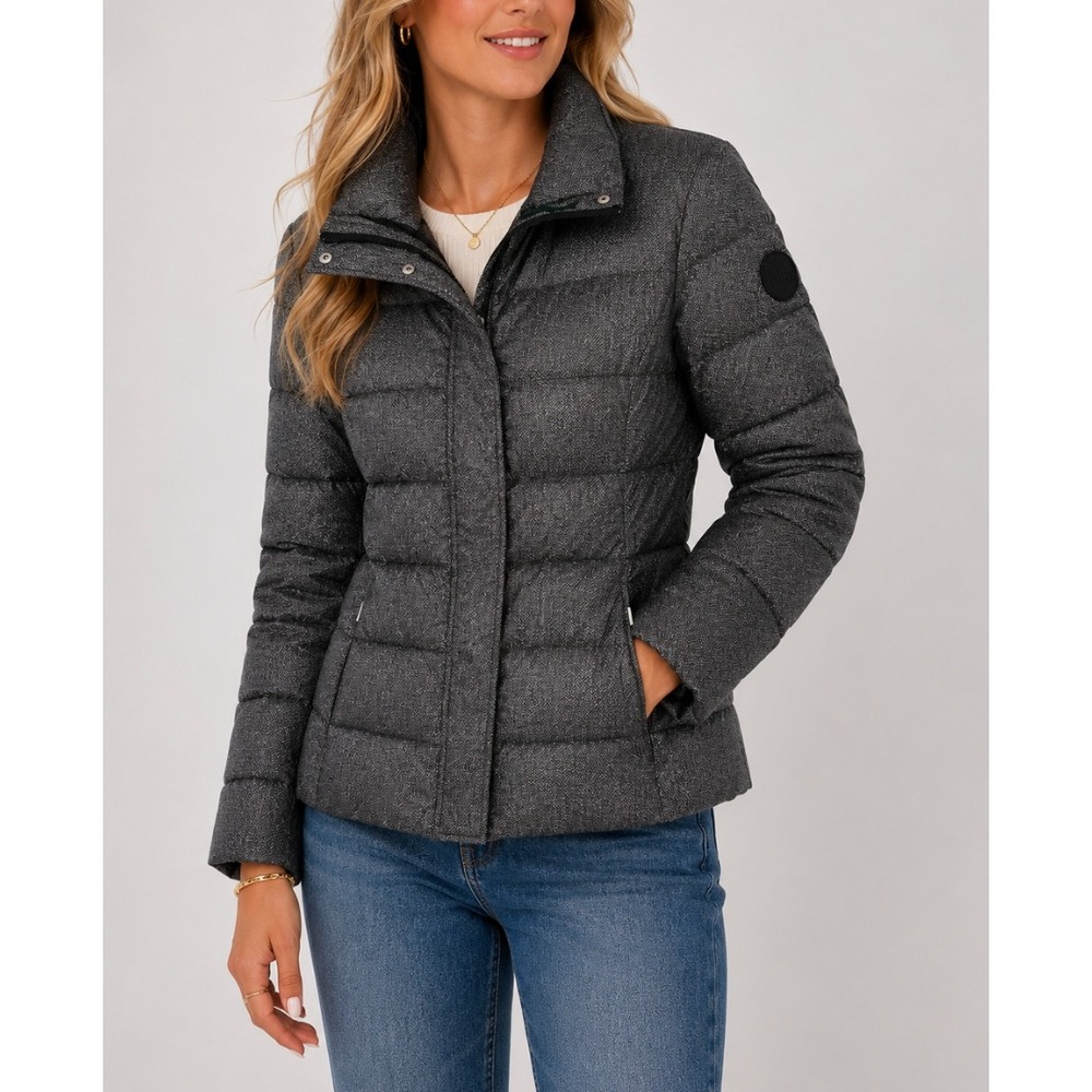 Ralph Lauren Womens XL Grey Waterfowl Feather Down Puffer Jacket Coat Packable